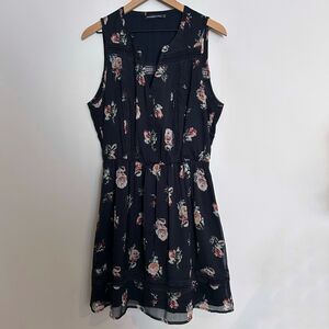 Abercrombie and Fitch Floral Lace Blue Mini Dress Size Large Tall